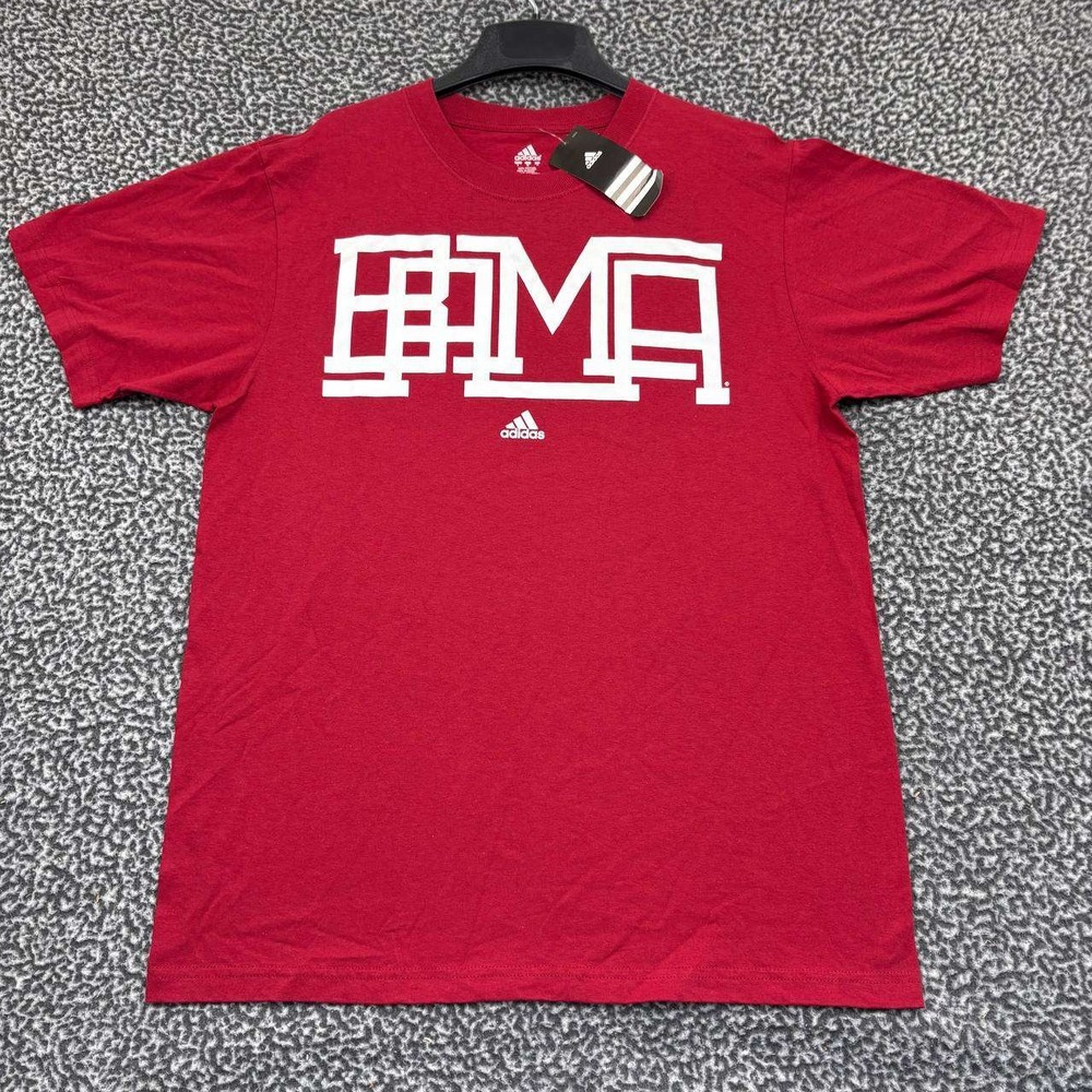 Alabama Crimson Tide Shirt Men Large Red Adidas Short Sleeve Crew Neck New L
